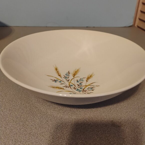 Canonsburg Pottery Skyline Blue Wheat Pattern MCM Serving Bowl - Picture 3 of 5